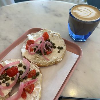 Hooray Coffee - Bagel deluxe and brown sugar cortado - Coffee & Tea Near Me - Redlands, California Hooray Coffee - Bagel deluxe and brown sugar cortado - Coffee & Tea Near Me - Redlands, California