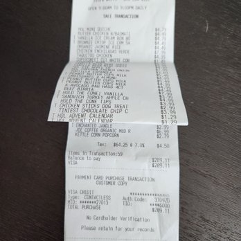 Trader Joe's - The receipt was very long. Head to fold it. - Grocery Near Me - Miami Beach, Florida