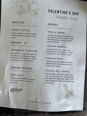 Menu photo 2 Cantilever Distillery International Falls, MN