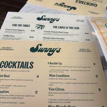 Sunny's - Menu - Breakfast & Brunch Near Me - Boerne, Texas