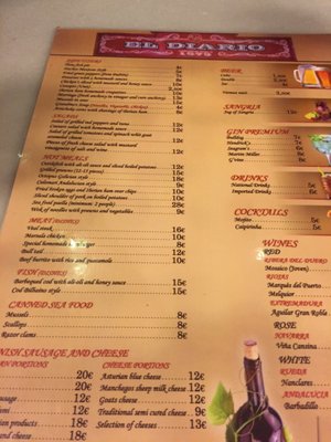 Menu photo 3 El Diario Madrid, M Menu photo 3 El Diario Madrid, M