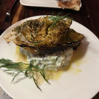 Bustan - 700 F Cabbage, Tzatziki, Wildflower Honey, Za'atar, Dill - Mediterranean Near Me - New York, New York Bustan - 700 F Cabbage, Tzatziki, Wildflower Honey, Za'atar, Dill - Mediterranean Near Me - New York, New York