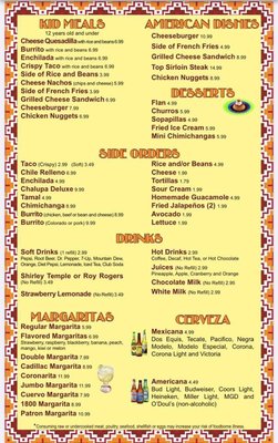 Menu photo 4 Los IV Hermanos Ocean Shores, WA