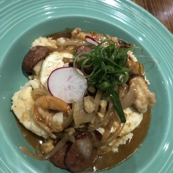 Scratch Kitchen - Sausage, shrimp and grits. BOMB!! - Breakfast & Brunch Near Me - Honolulu, Hawaii