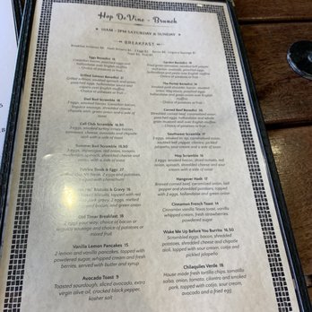 Hop DeVine - Brunch Menu 2-23 - New American Near Me - Livermore, California