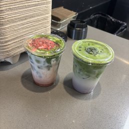 Strawberry and blueberry Matcha