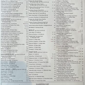 Chart House - Wine menu. - Seafood Near Me - Dana Point, California