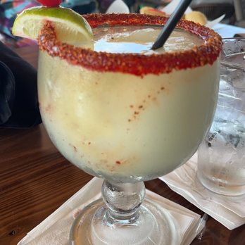 Hacienda Real - Fulshear - LARGE Half frozen half on the rocks margarita with tajin - Mexican Near Me - Fulshear, Texas Hacienda Real - Fulshear - LARGE Half frozen half on the rocks margarita with tajin - Mexican Near Me - Fulshear, Texas