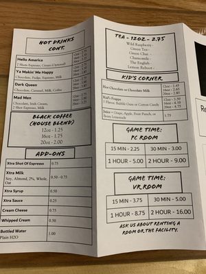 Menu photo 2 Respawn Coffee Company Oak Grove, KY