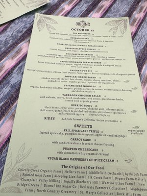 Menu photo 1 Origins Cafe Cooperstown, NY