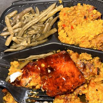Next Phaze Cafe - Cajun Salmon Platter - Cafes Near Me - Baltimore, Maryland