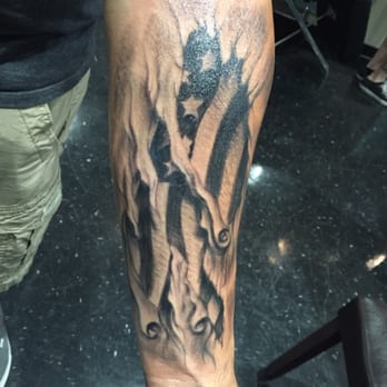 Second To None Tattoos - Skin Tear American Flag - Tattoo Near Me - Killeen, Texas