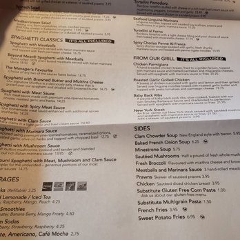 The Old Spaghetti Factory - Menu - Italian Near Me - Whistler, British Columbia