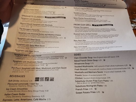 Menu photo 3 The Old Spaghetti Factory Whistler, BC