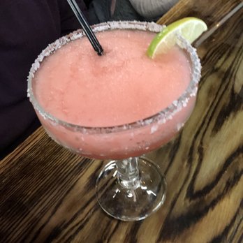 Taqueria Mazamitla - Salt or sugar! One frozen strawberry margarita so this Lupita will be happy the whole day!! - Mexican Near Me - Lake Station, Indiana