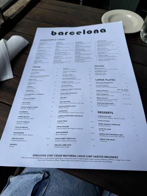 Menu photo 8 Barcelona Reston Reston, VA