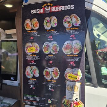 Fremont Sunday Market - King Bob Sushi Burritos Menu - Farmers Market Near Me - Seattle, Washington