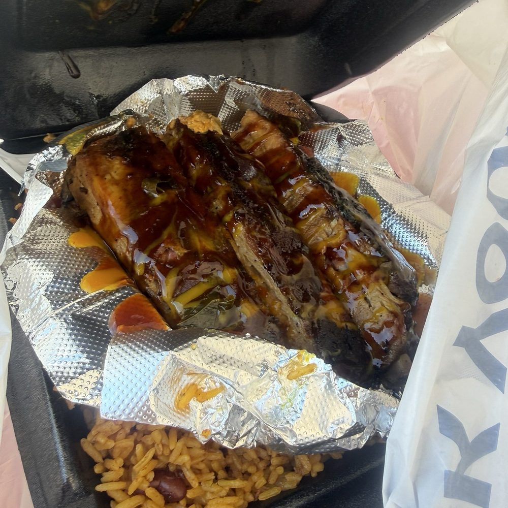 Dem Boyz BBQ - Pork Ribs, rice and peas, collard geeens and Mac and cheese - Barbeque Near Me - Deerfield Beach, Florida Dem Boyz BBQ - Pork Ribs, rice and peas, collard geeens and Mac and cheese - Barbeque Near Me - Deerfield Beach, Florida