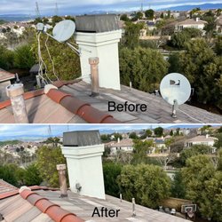Cole Home Maintenance - Satellite removal, before and after.