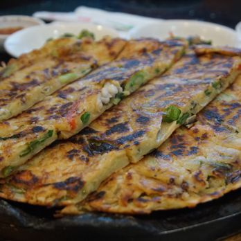 Han Il Kwan - Haemul pajeon or seafood pancake - Korean Near Me - Doraville, Georgia Han Il Kwan - Haemul pajeon or seafood pancake - Korean Near Me - Doraville, Georgia