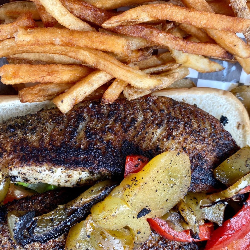 Our Recipes Cafe & Catering - Grilled Catfish Sandwich W/ Hand Cut French Fries - Cafes Near Me - Halethorpe, Maryland Our Recipes Cafe & Catering - Grilled Catfish Sandwich W/ Hand Cut French Fries - Cafes Near Me - Halethorpe, Maryland