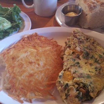 Janet's Montana Cafe - Spinach scramble, hashbrowns, avocado, and large biscuit! - American Near Me - Alpine, California Janet's Montana Cafe - Spinach scramble, hashbrowns, avocado, and large biscuit! - American Near Me - Alpine, California