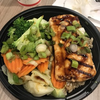 WaBa Grill - Salmon and vegetables - Fast Food Near Me - Ontario, California