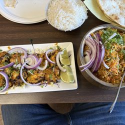 Palnadu Ruchulu Indian Cuisine - Danville - Hariyali Chicken Kebab / Aavakai Chicken Biryani