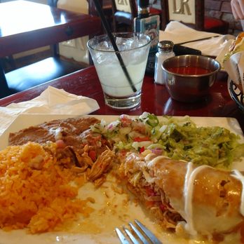 Los Rancheros - Today's lunch special is the chimichonga and I had the margarita special too. - Mexican Near Me - Taylorville, Illinois