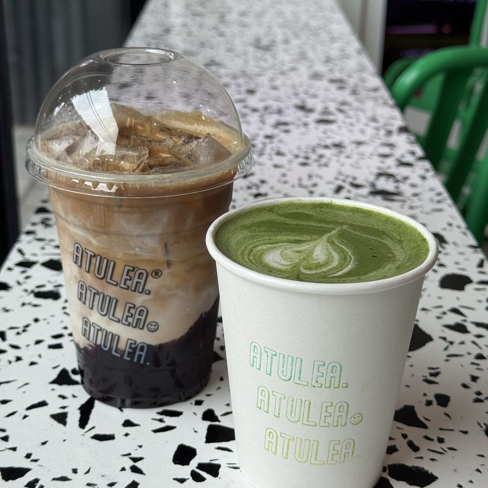Blueberry coffee and black sesame matcha