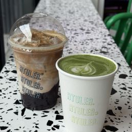 Blueberry coffee and black sesame matcha