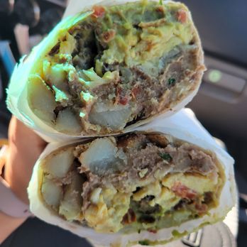 LA Breakfast Burritos - Bacon burrito with added sausage - Breakfast & Brunch Near Me - LA , California LA Breakfast Burritos - Bacon burrito with added sausage - Breakfast & Brunch Near Me - LA , California