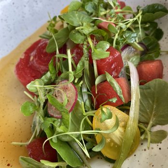Elliott's On Linden - Watermelon salad. Bitter and sour. - New American Near Me - Pinehurst, North Carolina