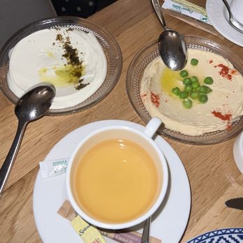 Zaytinya - Labneh, hummus and complimentary bread and Moroccan mint tea - Greek Near Me - Washington, DC, District of Columbia