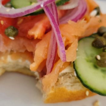 Asters Cafe and Bakery - a sandwich with salmon, cucumbers and capers - Breakfast & Brunch Near Me - Marfa, Texas
