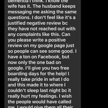 Love Me Always Dog Training - A text from the owner Brittany - Pet Training Near Me