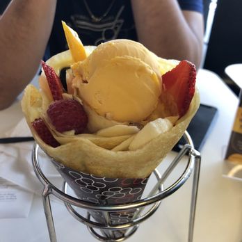 Manna Crepe - Harajuku fruit cocktail with mango gelato (4/5) - Creperies Near Me - Katy, Texas Manna Crepe - Harajuku fruit cocktail with mango gelato (4/5) - Creperies Near Me - Katy, Texas
