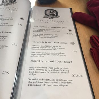L'Aubergiste - a menu for a restaurant - Gastropubs Near Me - Gatineau, Quebec