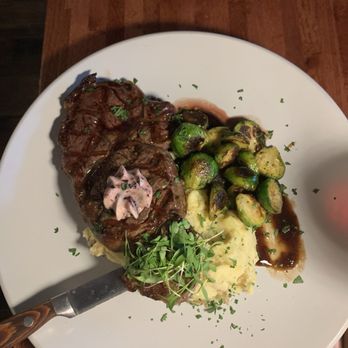 Brevardian Riverfront - Ribeye, mashed potatoes and Brussel sprouts - yum! - Seafood Near Me - Melbourne, Florida