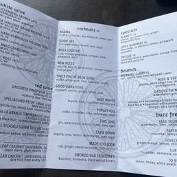 Cocktail menu