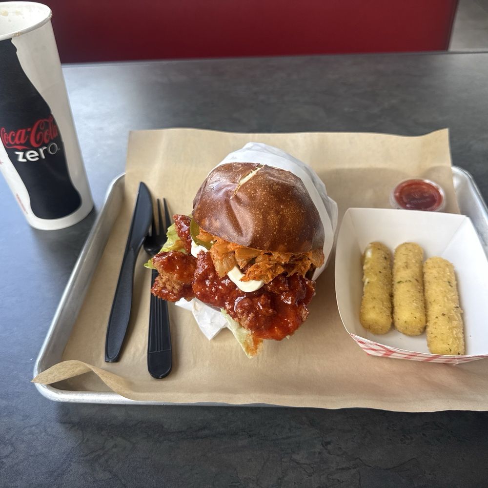 Kimchi Chicken Sandwich combo, with Cheese Sticks (3 pcs.) Kimchi Chicken Sandwich combo, with Cheese Sticks (3 pcs.)