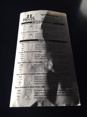 Menu photo 4 JL Beers Bismarck, ND