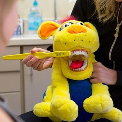 Canton Dental Clinic - Ollie Mutt showing us how to brush