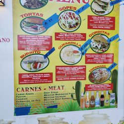 Tortas Y Tacos Jarocho - Menu. Prices are hard to see but most tacos are 1.50
