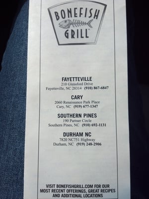 Menu photo 8 Bonefish Grill Fayetteville, NC