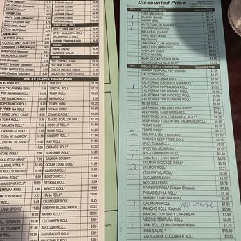 Mido Sushi - Regular and happy hour menus - Sushi Bars Near Me - Chandler, Arizona