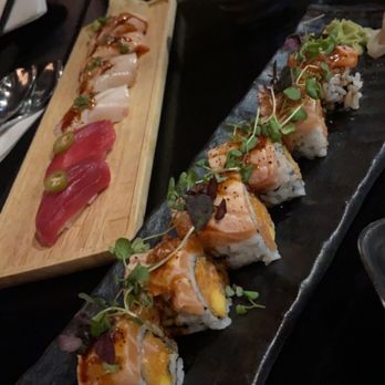 Fuji at Ink Block - Miss Waldorf *(G) roll and Seared Hamachi Toro Nigiri * Maguro Nigiri *(G) Seared Sake Nigiri * - Japanese Near Me - Boston, Massachusetts Fuji at Ink Block - Miss Waldorf *(G) roll and Seared Hamachi Toro Nigiri * Maguro Nigiri *(G) Seared Sake Nigiri * - Japanese Near Me - Boston, Massachusetts