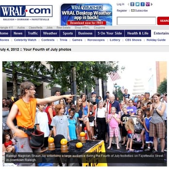 Shaun Jay Magic - July 4th WRAL NC Magician Shaun Jay - Magicians Near Me Shaun Jay Magic - July 4th WRAL NC Magician Shaun Jay - Magicians Near Me