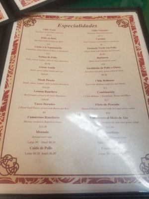 Menu photo 6 La Carreta Los Angeles, CA