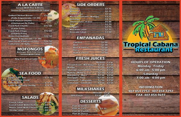 Menu photo 2 Tropical Cabana Orlando, FL Menu photo 2 Tropical Cabana Orlando, FL